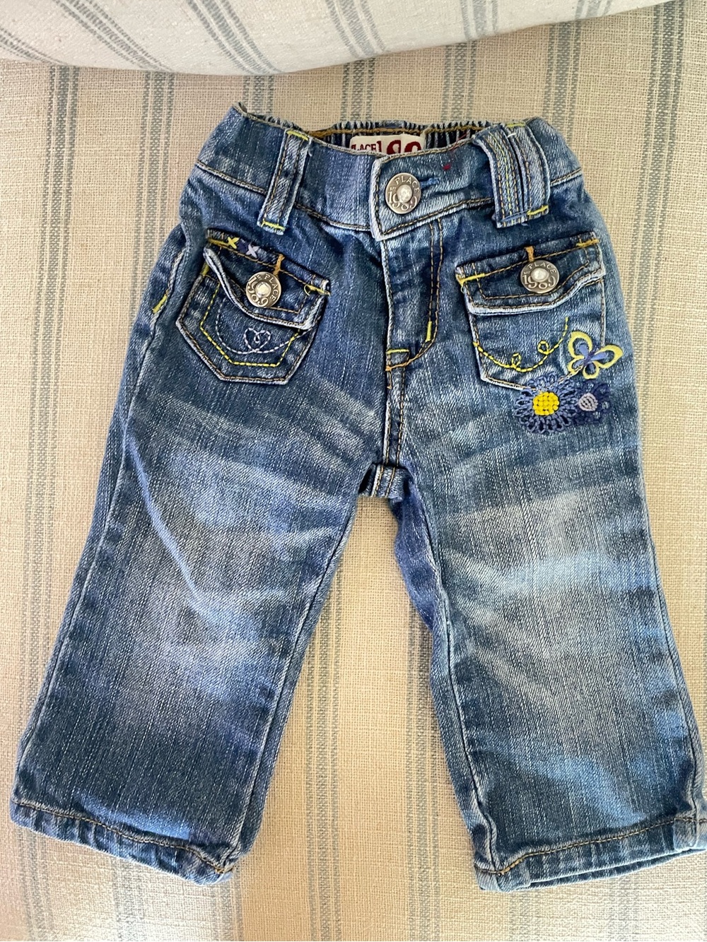 The Children's Place Vintage Y2K Floral Embroidered Bootcut Jeans 12M